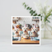 Witte terrier kaart, Witte terrier verjaardag Kaart (Staand voorkant)