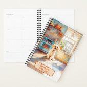 Witte Terrier Mix Hond On Gedateerd Afspraakboek Planner (Display)