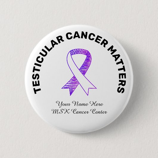 Witte Testiculaire kanker Paarse linttekening Ronde Button 5,7 Cm (Voorkant)