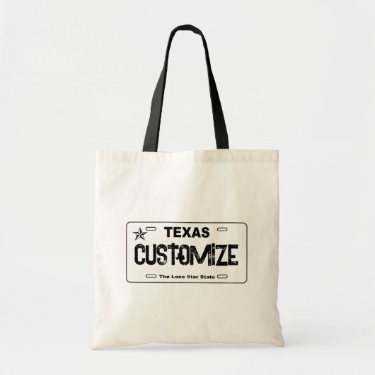 witte Texas licentie bord canvas tas (Voorkant)