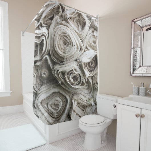 Witte textielpartij douchegordijn (In situ)