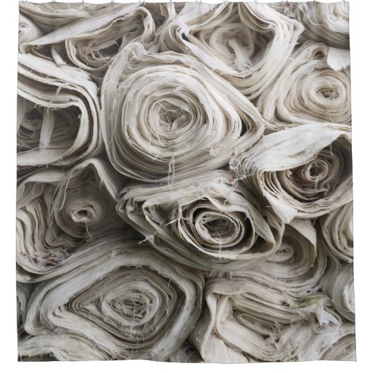 Witte textielpartij douchegordijn (Voorkant)