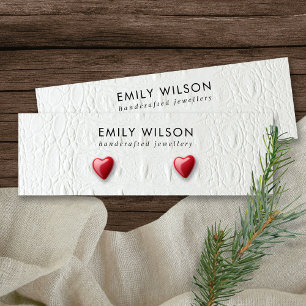 WITTE TEXTURE STUD EARRING DISPLAY KAART MINI VISITEKAARTJE