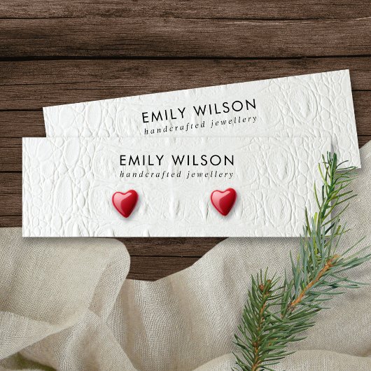 WITTE TEXTURE STUD EARRING DISPLAY KAART MINI VISITEKAARTJE