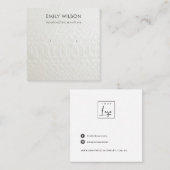 WITTE TEXTURE STUD EARRING DISPLAY KAART VIERKANTE VISITEKAARTJE (Voorkant / Achterkant)