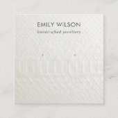 WITTE TEXTURE STUD EARRING DISPLAY KAART VIERKANTE VISITEKAARTJE (Voorkant)