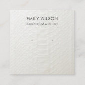 WITTE TEXTURE STUD EARRING DISPLAY KAART VIERKANTE VISITEKAARTJE (Voorkant)