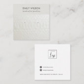 WITTE TEXTURE STUD EARRING DISPLAY KAART VIERKANTE VISITEKAARTJE (Voorkant / Achterkant)