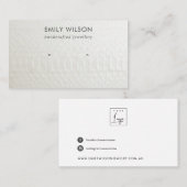 WITTE TEXTURE STUD EARRING DISPLAY KAART VISITEKAARTJE (Voorkant / Achterkant)