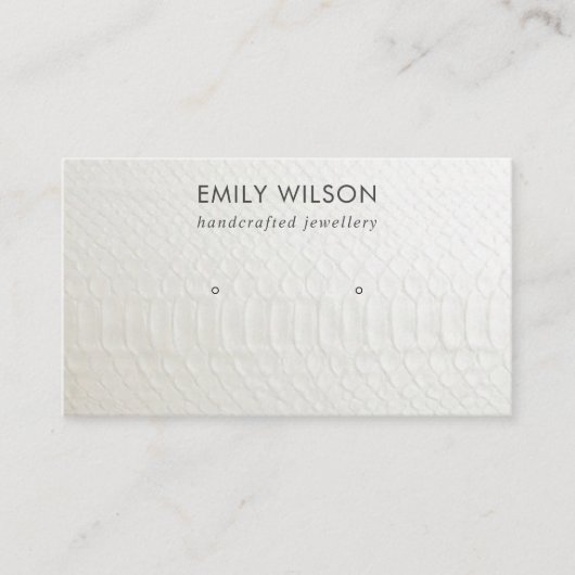 WITTE TEXTURE STUD EARRING DISPLAY KAART VISITEKAARTJE (Voorkant)