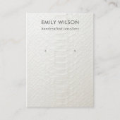 WITTE TEXTURE STUD EARRING DISPLAY KAART VISITEKAARTJE (Voorkant)