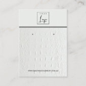 WITTE TEXTURE STUD EARRING DISPLAY KAART VISITEKAARTJE (Voorkant)
