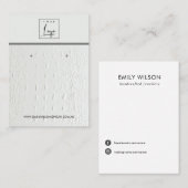 WITTE TEXTURE STUD EARRING DISPLAY KAART VISITEKAARTJE (Voorkant / Achterkant)