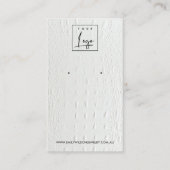 WITTE TEXTURE STUD EARRING DISPLAY KAART VISITEKAARTJE (Voorkant)