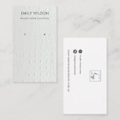 WITTE TEXTURE STUD EARRING DISPLAY KAART VISITEKAARTJE (Voorkant / Achterkant)