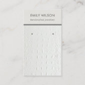 WITTE TEXTURE STUD EARRING DISPLAY KAART VISITEKAARTJE (Voorkant)
