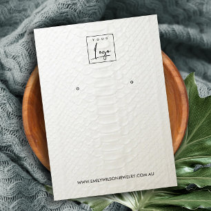 WITTE TEXTURE STUD EARRING DISPLAY KAART VISITEKAARTJE