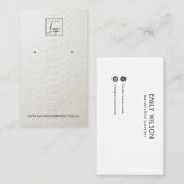 WITTE TEXTURE STUD EARRING DISPLAY KAART VISITEKAARTJE (Voorkant / Achterkant)