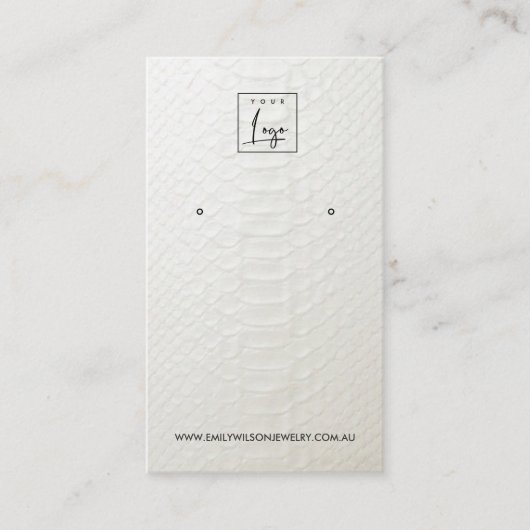WITTE TEXTURE STUD EARRING DISPLAY KAART VISITEKAARTJE (Voorkant)
