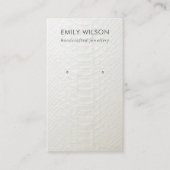 WITTE TEXTURE STUD EARRING DISPLAY KAART VISITEKAARTJE (Voorkant)
