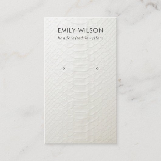 WITTE TEXTURE STUD EARRING DISPLAY KAART VISITEKAARTJE (Voorkant)