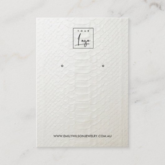 WITTE TEXTURE STUD EARRING DISPLAY KAART VISITEKAARTJE (Voorkant)