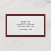 Witte textuur achtergrond rand visitekaartje (Achterkant)