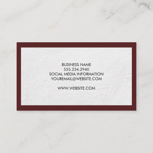 Witte textuur achtergrond rand visitekaartje (Achterkant)