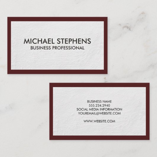 Witte textuur achtergrond rand visitekaartje (Voorkant / Achterkant)