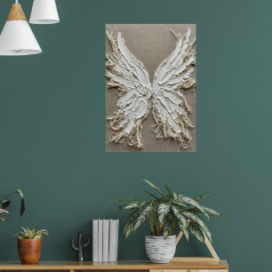 Witte Textuur Engelenvleugels Beeldhouwwerk Neutra Poster