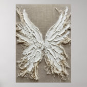 Witte Textuur Engelenvleugels Beeldhouwwerk Neutra Poster (Voorkant)