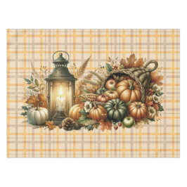 Witte Thanksgiving in warme rode en oranje boerder Tafelkleed