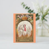 witte Thanksgiving Turkije Feestdagenkaart (Staand voorkant)