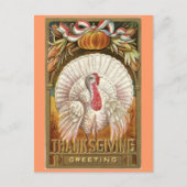  witte Thanksgiving Turkije Feestdagenkaart (Voorkant)