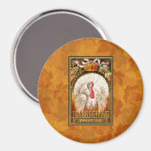 witte Thanksgiving Turkije Magneet (Voorkant / Achterkant)