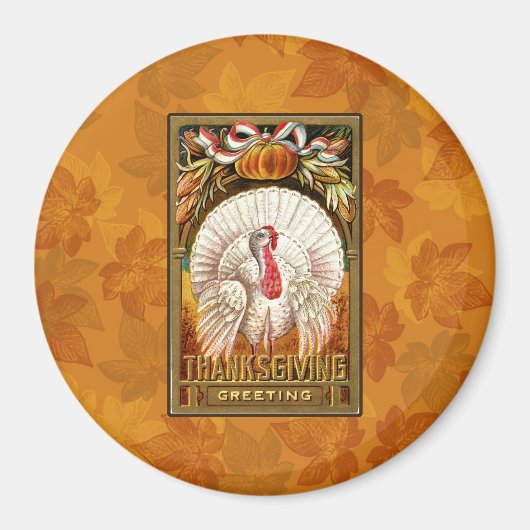 witte Thanksgiving Turkije Magneet (Voorkant)