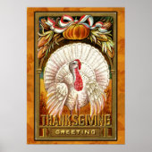  witte Thanksgiving Turkije Poster (Voorkant)
