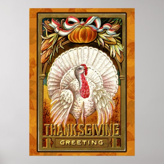  witte Thanksgiving Turkije Poster (Voorkant)