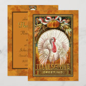  Witte Thanksgiving Turkije Uitnodiging (Voorkant / Achterkant)