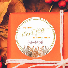 witte Thanksgiving Zakelijke stickers voor klanten