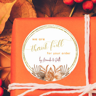 witte Thanksgiving Zakelijke stickers voor klanten