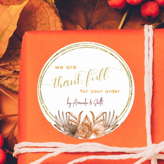 witte Thanksgiving Zakelijke stickers voor klanten