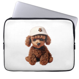 Witte Theekopje Poodle Map Laptop Sleeve