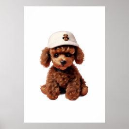 Witte Theekopje Poodle Map Poster