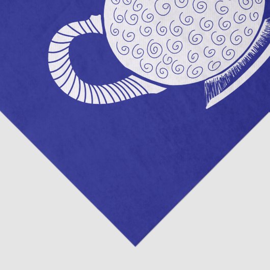 Witte theepot bij de marine tissuepapier (Detail)