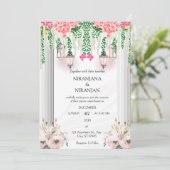 Witte thema bruiloft kaart (Staand voorkant)