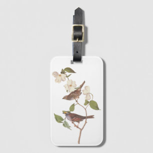 Witte-Throated Sparrow Audubon Bird in Dogwood Bagagelabel
