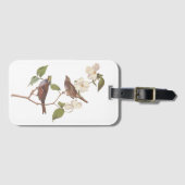 Witte-Throated Sparrow Audubon Bird in Dogwood Bagagelabel (Voorkant (horizontaal))