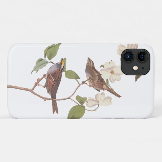 Witte-Throated Sparrow Audubon Birds in Dogwood Case-Mate iPhone Case (Achterkant (horizontaal))