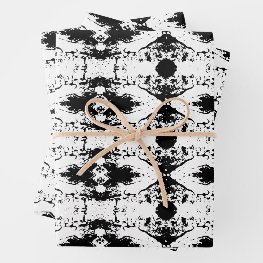 Witte Thumbprint Cookie Tree Bark Patroon Inpakpapier Vel (In situ)